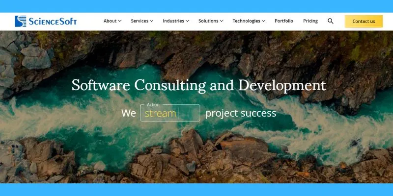 sciencesoft webpage