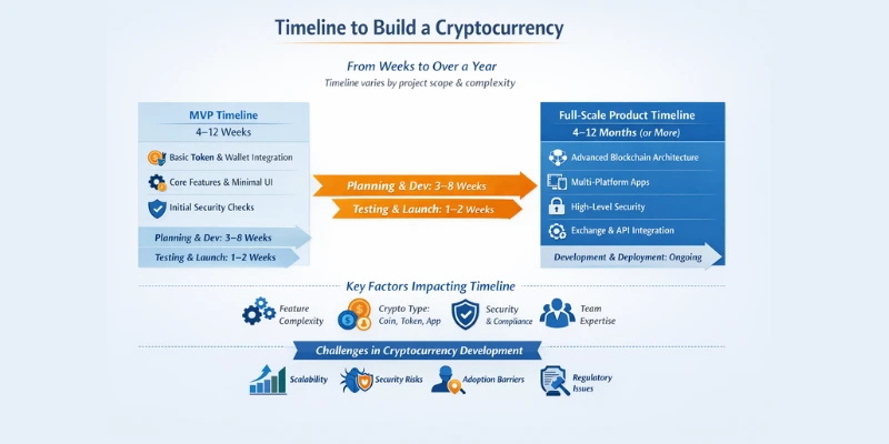 timeline to build cryptocurrency